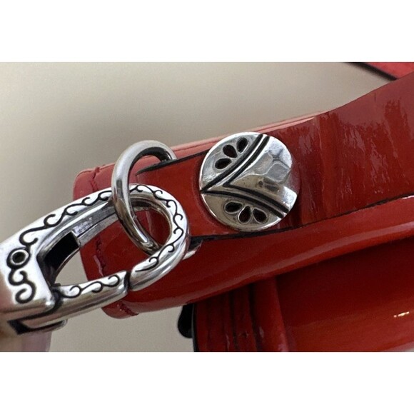 Brighton Mini Handle Bag Removable Crossbody Strap Patent Leather Red Rare - Picture 12 of 13